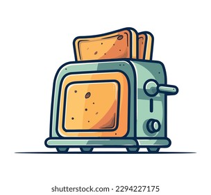 bread toaster kitchen equipment nostalgia icon isolated