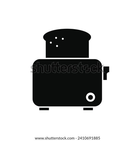 Bread toaster silhouette icon.  Kitchen equipment pictogram isolated on white.