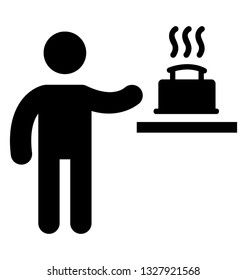 Bread toasting  vector element, pictogram.