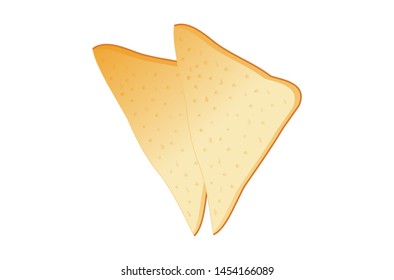 Bread toasts cut triangles for sandwich parts
Isolated white background. Breakfast menu.