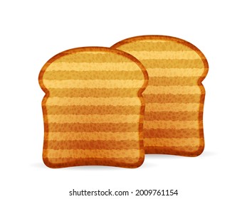 Bread toasts on a white background. Vector illustration.