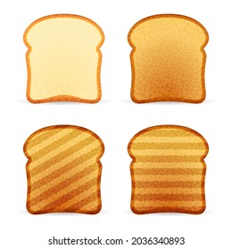Bread toasts on a white background. Vector illustration.