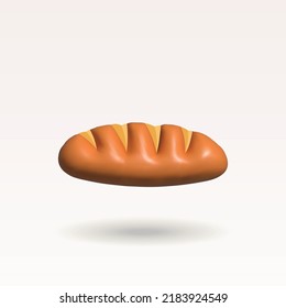 bread vector 3d icon. bread 3d illustration.