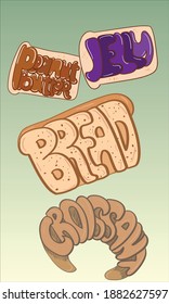 bread Vector breakfast food set