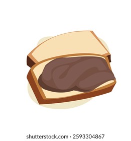 bread vector with chocolate jam