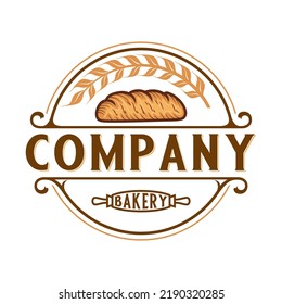 bread vector design logo. bread concept with wheat germ for bakery business.