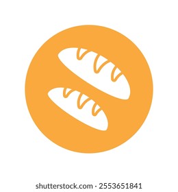 Bread vector gylph Circle Icon. Eps 10 file