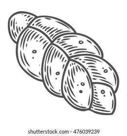 Bread vector hand drawn illustration. Other types of wheat, flour bread. Gluten food engraved collection. Black isolated on white background.