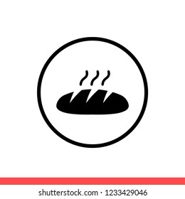 Bread vector icon, baker symbol. Simple, flat design for web or mobile app