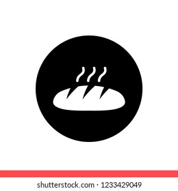 Bread vector icon, baker symbol. Simple, flat design for web or mobile app