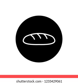 Bread vector icon, baker symbol. Simple, flat design for web or mobile app