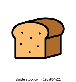 Bread Vector Icon in Filled Outline Style. Bread is a type of baked food, made from flour and water. Vector illustration icon can be used for an app, website, or part of a logo.