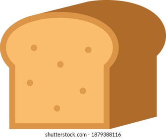 Bread Vector Icon in Flat Style. Bread is a type of baked food, made from flour and water. Vector illustration icon can be used for an app, website, or part of a logo.