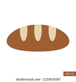 Bread vector icon in flat style design for website design, app, UI, isolated on white background. EPS 10 vector illustration.