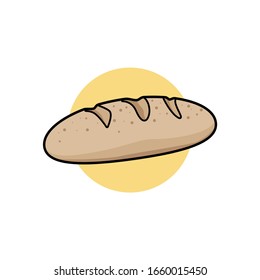 bread vector icon illustration minimalist flat design