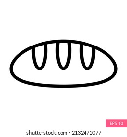 Bread vector icon in line style design for website design, app, UI, isolated on white background. Editable stroke. EPS 10 vector illustration.