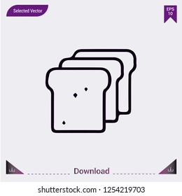 Bread vector icon. Modern, simple, isolated, flat best quality icon for web site designs or mobile apps. Vector illustration.