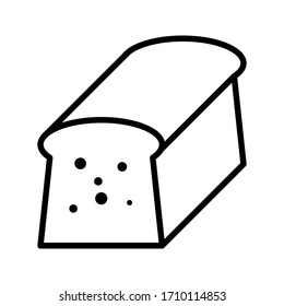 Bread vector icon on white background