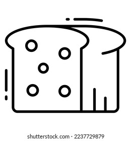 Bread vector icon on white background