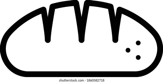 Bread Vector Icon in Outline Style. Bread is a type of baked food, made from flour and water. Vector illustration icon can be used for an app, website, or part of a logo.