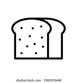 Bread Vector Icon in Outline Style. Bread is a type of baked food, made from flour and water. Vector illustration icon can be used for an app, website, or part of a logo.