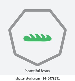 Bread vector icon. The sign of bread. The symbol of bakery, bakerhouse and bakeshop.