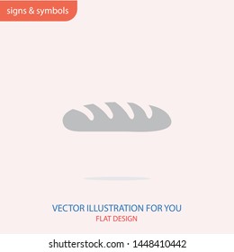 Bread vector icon. The sign of bread. The symbol of bakery, bakerhouse and bakeshop.