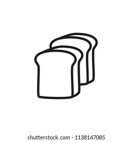 bread vector icon in trendy flat design 