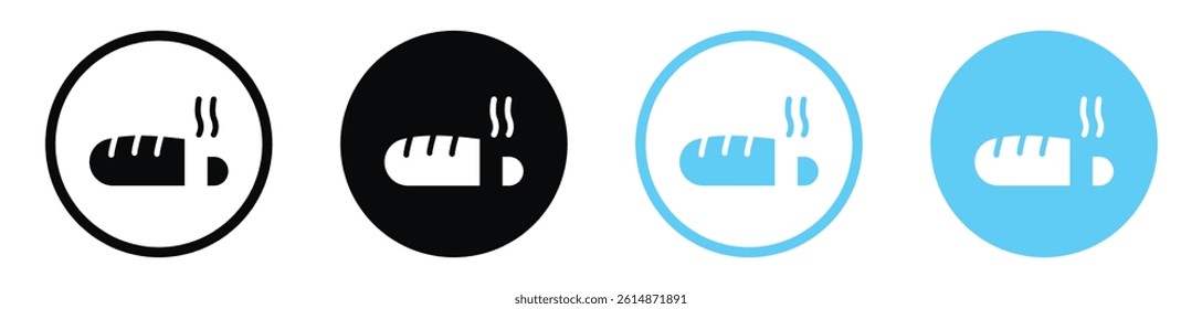 Bread vector icons in black and blue colors