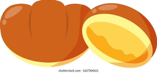 Bread vector illustration .　Cream bread