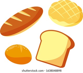 Bread vector illustration .　Sweet bread