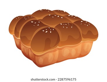 Brot, Vektorgrafik. Bäckerei einzeln auf weißem Hintergrund