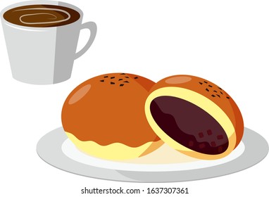 Bread vector illustration . Bean bread
