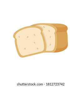 Bread vector illustration with flat design isolated on white background 