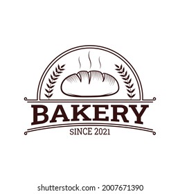 bread vector illustration logo design in vintage style. perfect for bakery graphic assets, templates, t-shirt designs, stamps, etc.