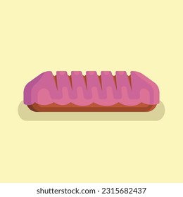 Bread Vector, Long Bread Flavor Purple, Flat Style