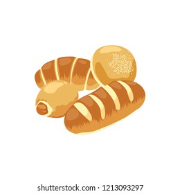 Bread vector on white background