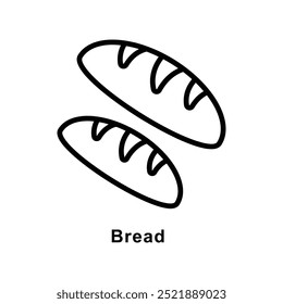 Bread  vector  Outline icon style illustration. Symbol on White background EPS 10 File