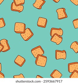 Bread Vector Seamless Pattern Background for Surface Print Fabric Fashion Wrapping