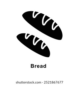 Bread  vector Solid icon style illustration. Symbol on White background EPS 10 File