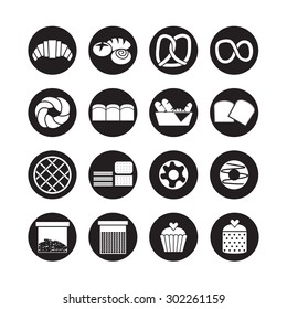 bread vector,bakery icon set