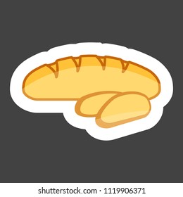 Bread vectorset  icon. Loaf is cut into pieces.  Vector icon colored sticker. Layers grouped for easy editing illustration.  For your design.