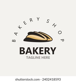 Bread Vintage style Logo Design Vector Template, label product Bake shop Homemade vector