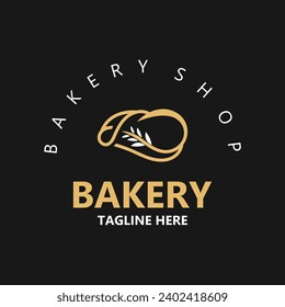 Bread Vintage style Logo Design Vector Template, label product Bake shop Homemade vector