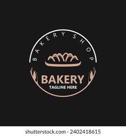 Bread Vintage style Logo Design Vector Template, label product Bake shop Homemade vector