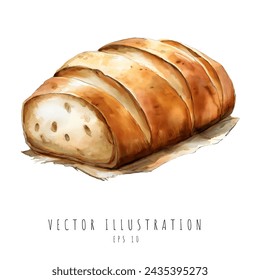 Bread watercolor element, Vector illustration