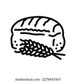 bread wheat ears line icon vector. bread wheat ears sign. isolated contour symbol black illustration