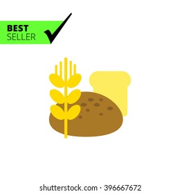 Bread and wheat icon