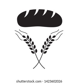 Bread and wheat icon. Bakery sign. Vector illustration.
