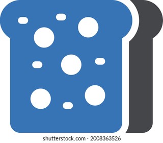 bread with white background. bread is a symbol of bakery .glyph colour icon.